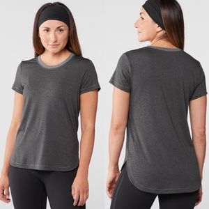 Athleta Black Heather Uptempo Athletic Tee Size Medium